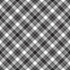 Black checkered tartan seamless pattern