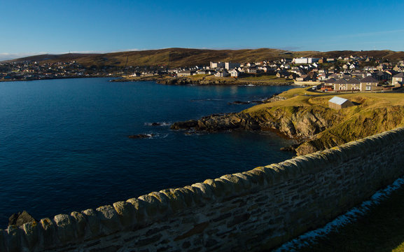 The shore of Lerwick, capital of Shetland Islands