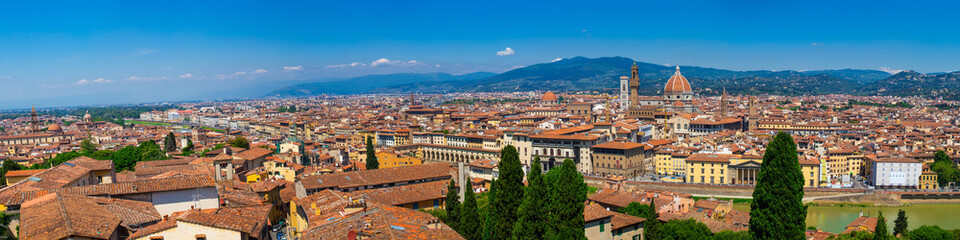 Fototapeta na wymiar Panoramic view of Florence in summer day