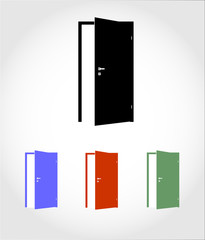 color  blank opened door icon vector eps 10