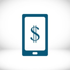 Smart phone with money dollars stock vector illustration flat design