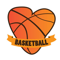 Isolated basketball emblem on a white background, Vector illustration