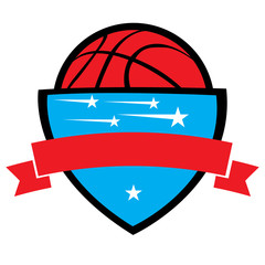Isolated basketball emblem on a white background, Vector illustration