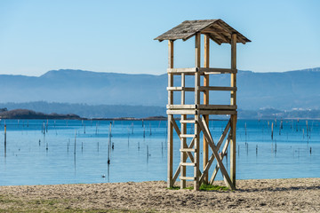 wooden beach rescue tower