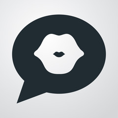 Icono plano mensaje besos en fondo degradado