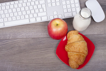 Working table with a keyboard
