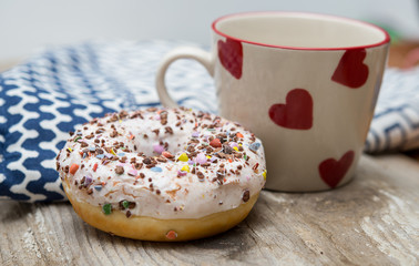 Lovely morning surprise donut and coffee