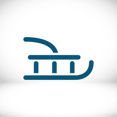 sled icon stock vector illustration flat design