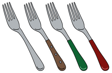 Hand drawing of color forks - 137510172
