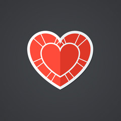 Vector Heart Icon. Single Object. Symbol for Interface.