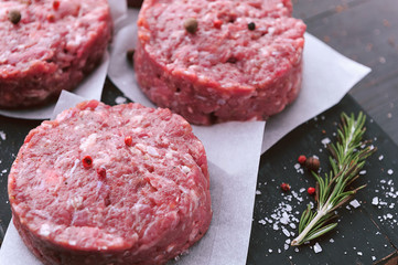 the formation of ground beef for grilling burger