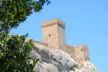 Naklejka premium Fortress in Sudak on the Crimean peninsula