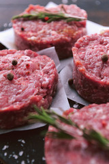 the formation of ground beef for grilling burger