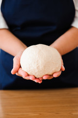 Chef preparing dough - cooking process