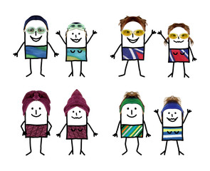 Cartoon characters with real accessories - Couples