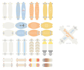 Colorful skateboards set.