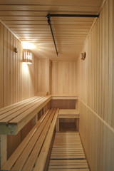 Interior of a sauna sweating-room