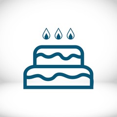 cake with candles icon stock vector illustration flat design