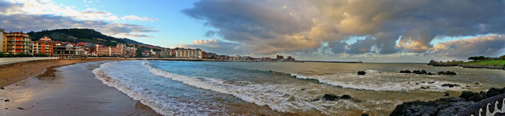 view on the seacoast in the North Spain. Panoramic photo