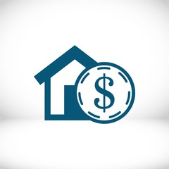 money home dollar icon stock vector illustration flat design