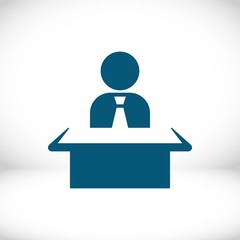 man sitting at the table icon stock vector illustration flat design