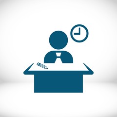 man sitting at the table icon stock vector illustration flat design