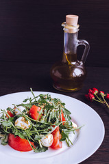 Fresh, summer salad with arugula leaves
