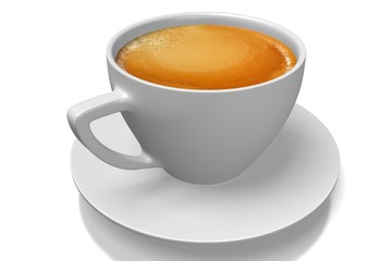 3D coffee cup with plate.