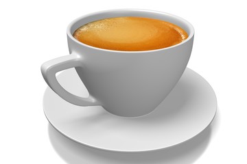 3D coffee cup with plate.