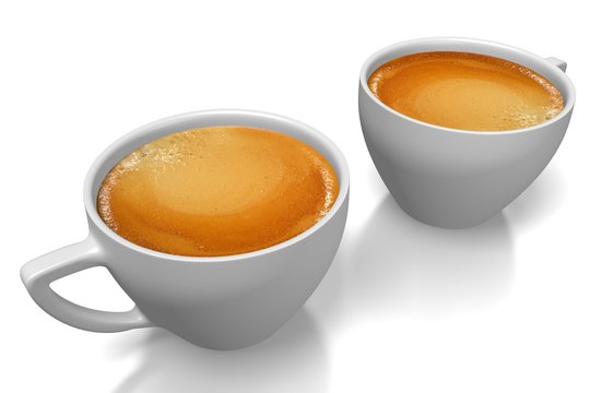 3D two coffee cups.