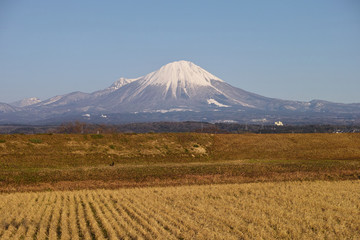 米子市八幡から見た冬の大山