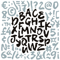 Vector alphabet. Hand drawn letters