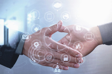 Business partnership meeting concept.photo businessman handshake. Successful businessmen...