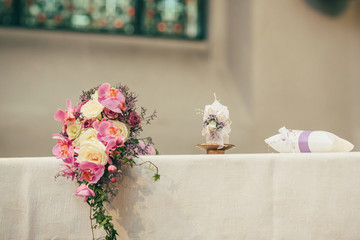 Flowers for wedding, bride bouquet 