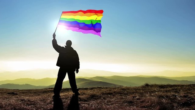 Successful man waving Gay homo 
