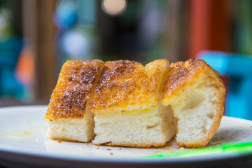 Butter Sweetened Condensed Milk and Sugar on Toast