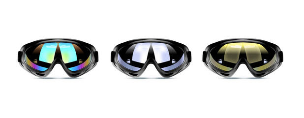 Vector illustration of winter ski goggles for men.