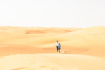 Fototapeta na wymiar Jogging In The Desert