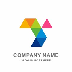 Geometric Triangle Bird Wings Arrow Architecture Interior Construction Business Company Stock Vector Logo Design Template 