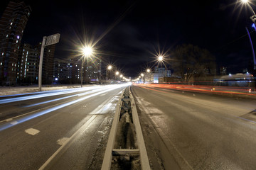 Fototapeta na wymiar the night road