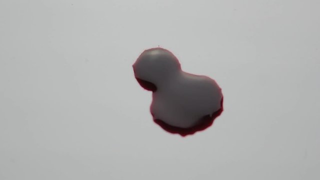 blood drop falls on the floor. macro shot.