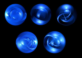 3D Atom icon. Luminous nuclear model on dark background. Glowing energy balls. Molecule structure. Trace atoms and electrons.
Physics concept. Microscopic forms. Nuclear reaction element. Supernova 