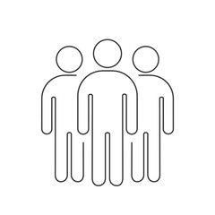 Crowd of people, business team outline icon. Vector.
