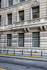 brick wall of vintage architecture in city of China.