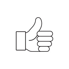 Thumb up vector icon outline.