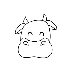 Cow farm animal icon vector illustration graphic design