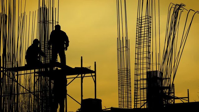 Sky Scraper Building Construction Silhouettes 