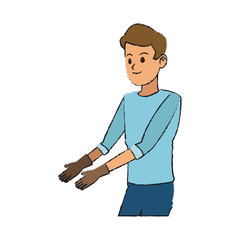 gardener man cartoon icon over white background. colorful design. vector illustration