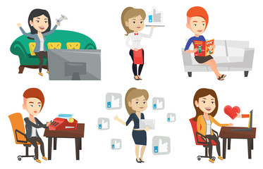 Vector set of media people characters.