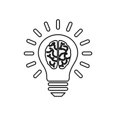 Bulb idea and human brain icon vector illustration graphic design